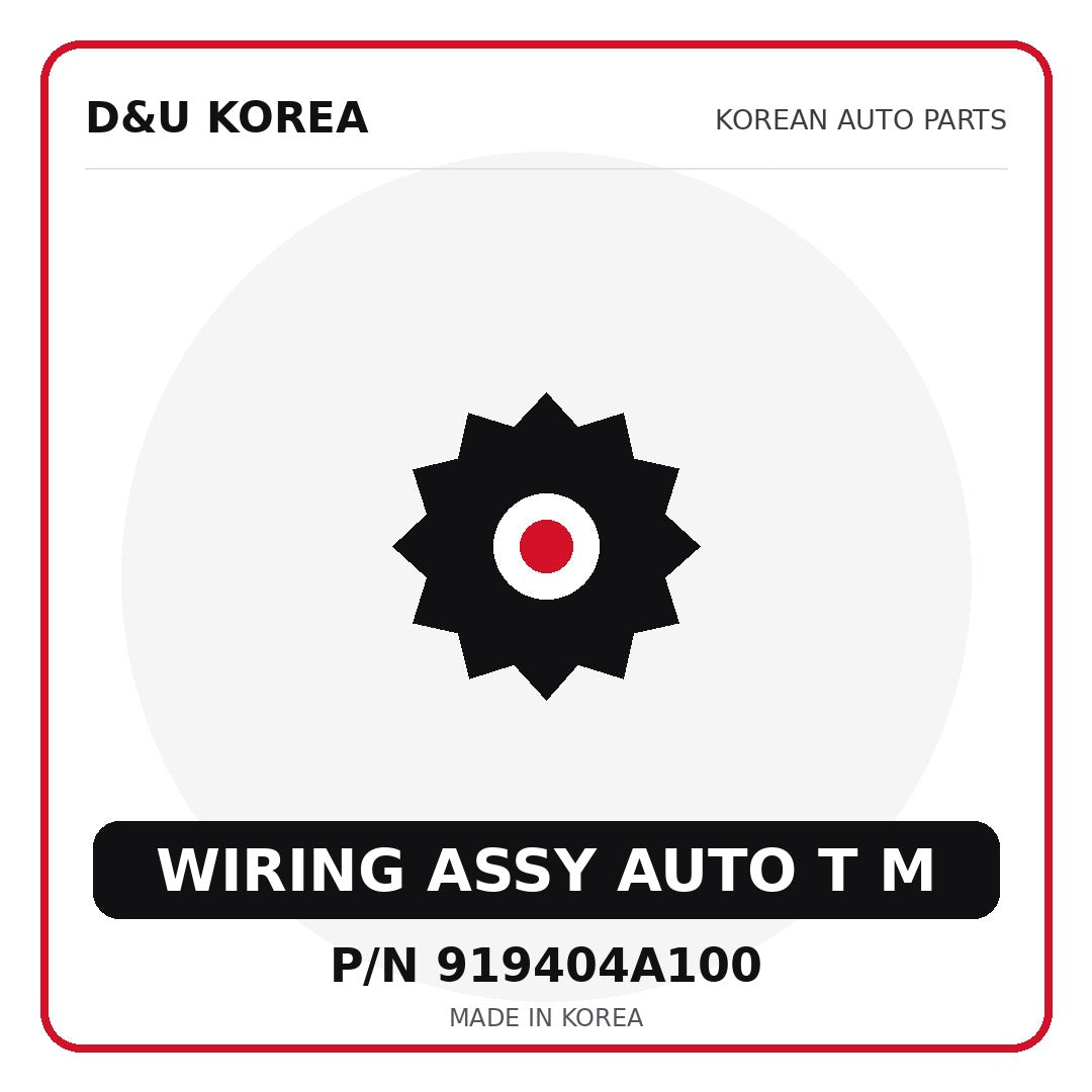 Genuine Mobis WIRING ASSY AUTO T M 919404A100 - Korean auto parts from D&U Korea