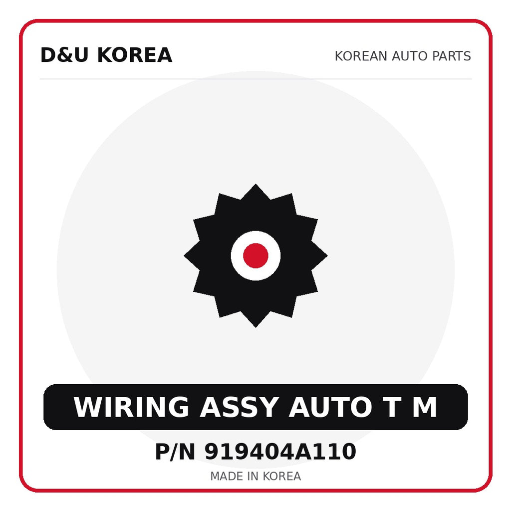 Genuine Mobis WIRING ASSY AUTO T M 919404A110 for Korean vehicles | D&U Korea