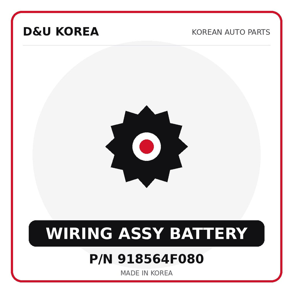 Genuine Mobis WIRING ASSY BATTERY 918564F080 for Korean vehicles | D&U Korea
