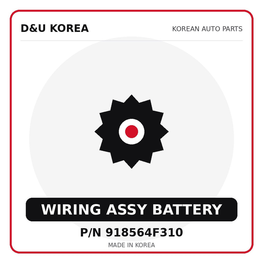 Genuine Mobis WIRING ASSY BATTERY 918564F310 for Korean vehicles | D&U Korea