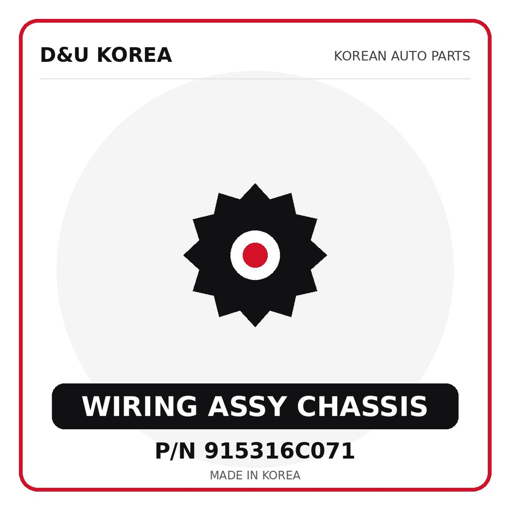 Genuine Mobis WIRING ASSY CHASSIS 915316C071 for Korean vehicles | D&U Korea