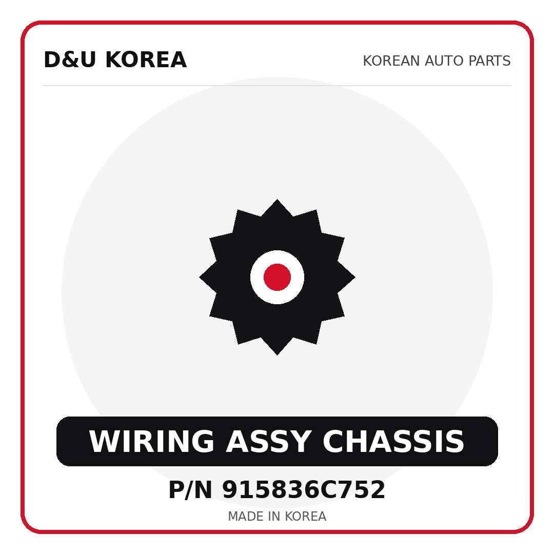 Genuine Mobis WIRING ASSY CHASSIS 915836C752 for Korean vehicles | D&U Korea