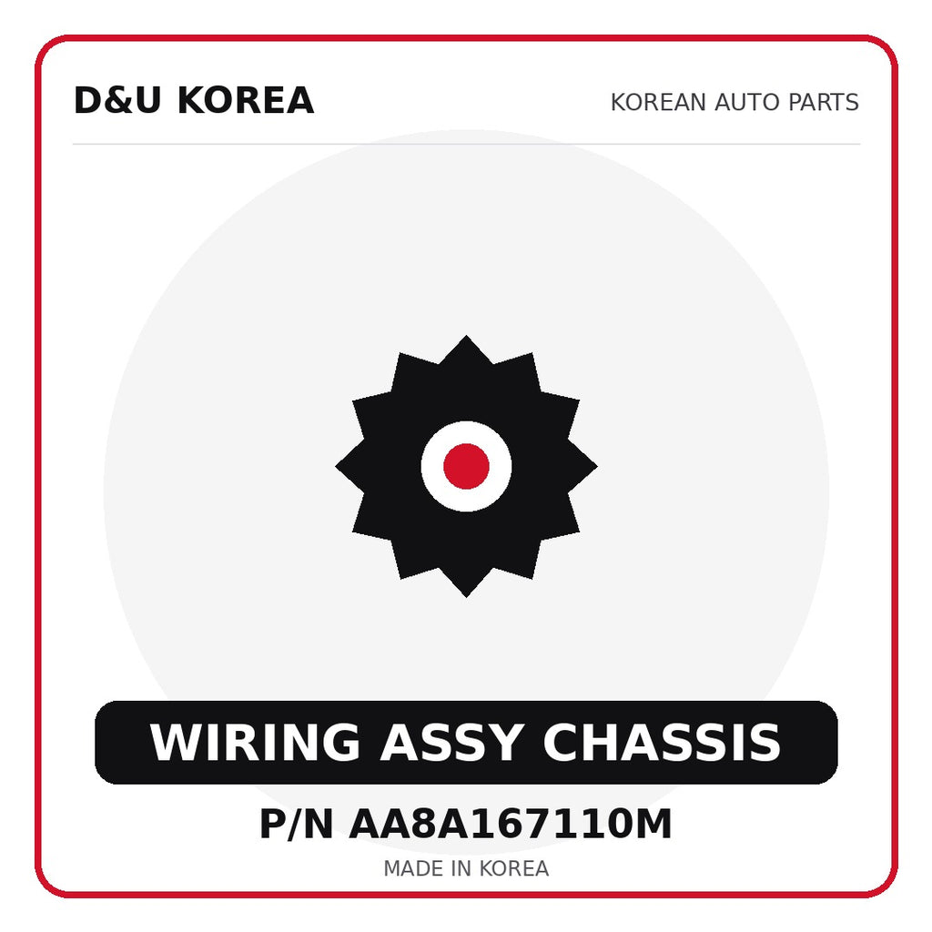 Genuine Mobis WIRING ASSY CHASSIS AA8A167110M for Korean vehicles | D&U Korea