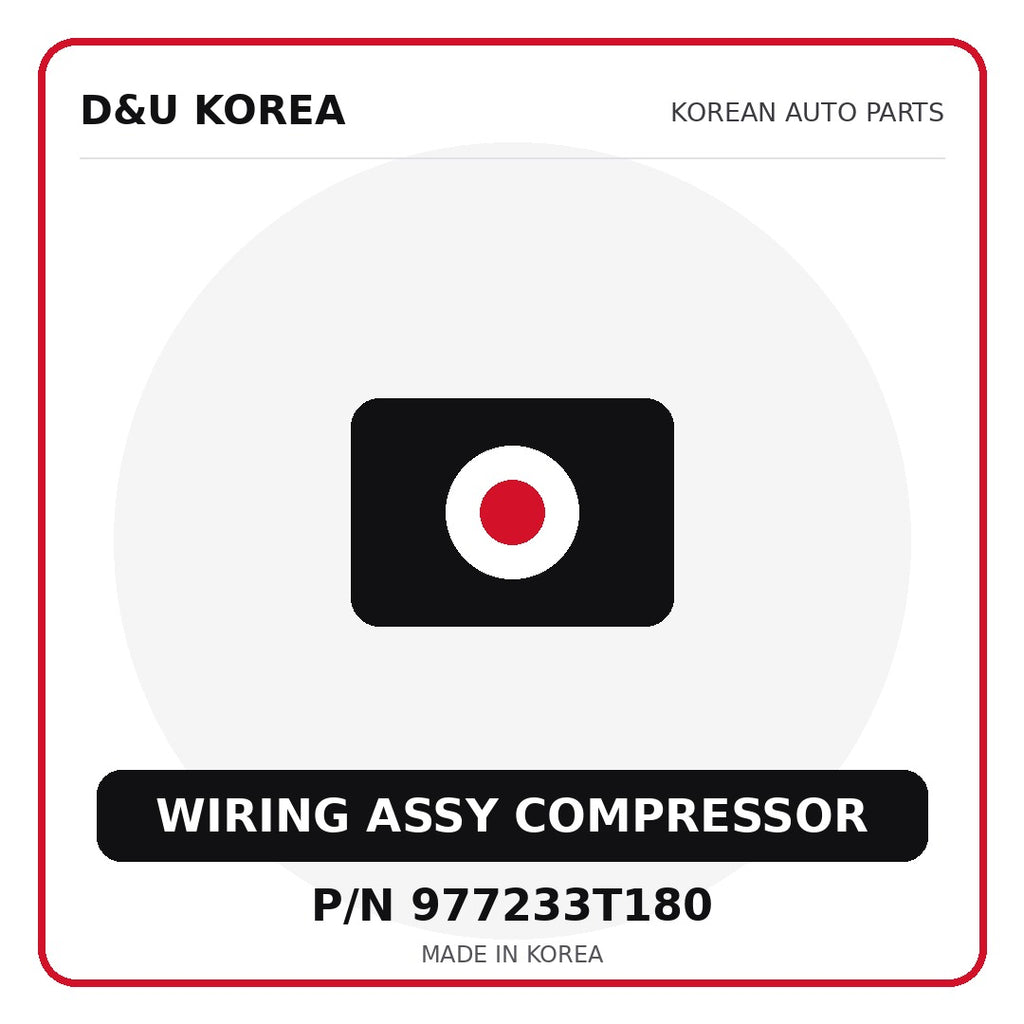 Genuine Mobis WIRING ASSY COMPRESSOR 977233T180 for Korean vehicles | D&U Korea
