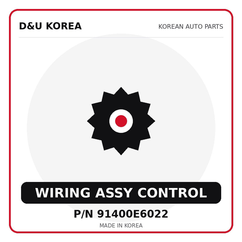 Genuine Mobis WIRING ASSY CONTROL 91400E6022 for Korean vehicles | D&U Korea