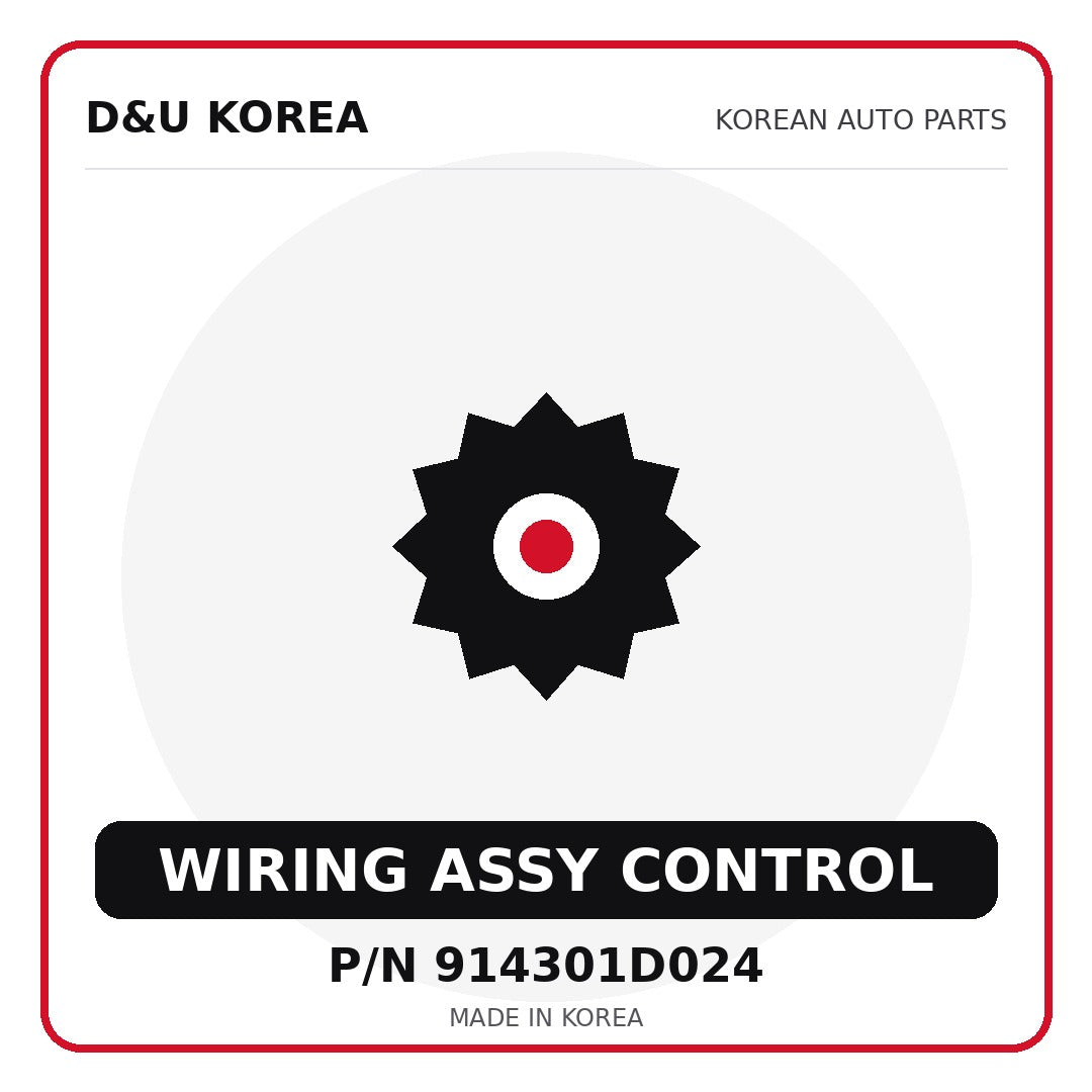 Genuine Mobis WIRING ASSY CONTROL 914301D024 for Korean vehicles | D&U Korea