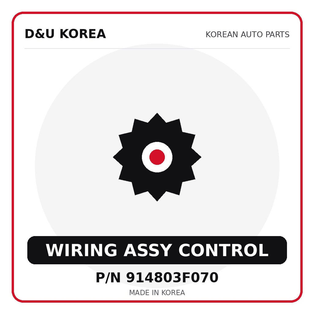 Genuine Mobis WIRING ASSY CONTROL 914803F070 for Korean vehicles | D&U Korea