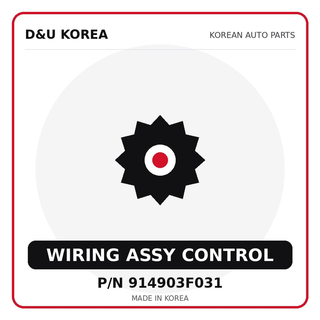 Genuine Mobis WIRING ASSY CONTROL 914903F031 for Korean vehicles | D&U Korea