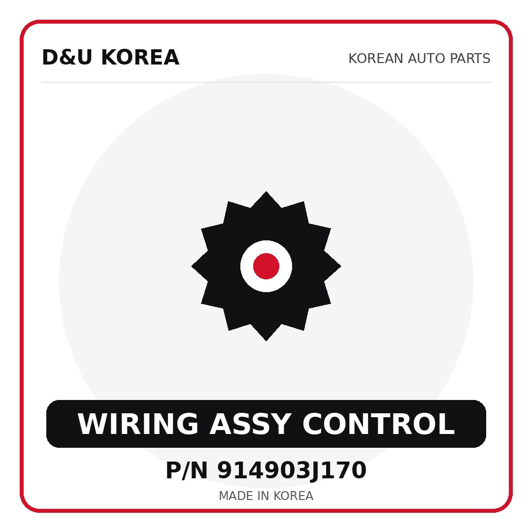 Genuine Mobis WIRING ASSY CONTROL 914903J170 for Korean vehicles | D&U Korea