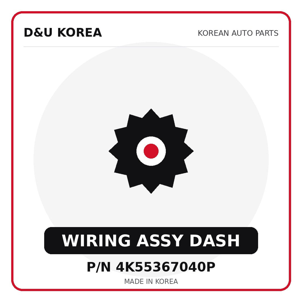 Genuine Mobis WIRING ASSY DASH 4K55367040P - Korean auto parts from D&U Korea