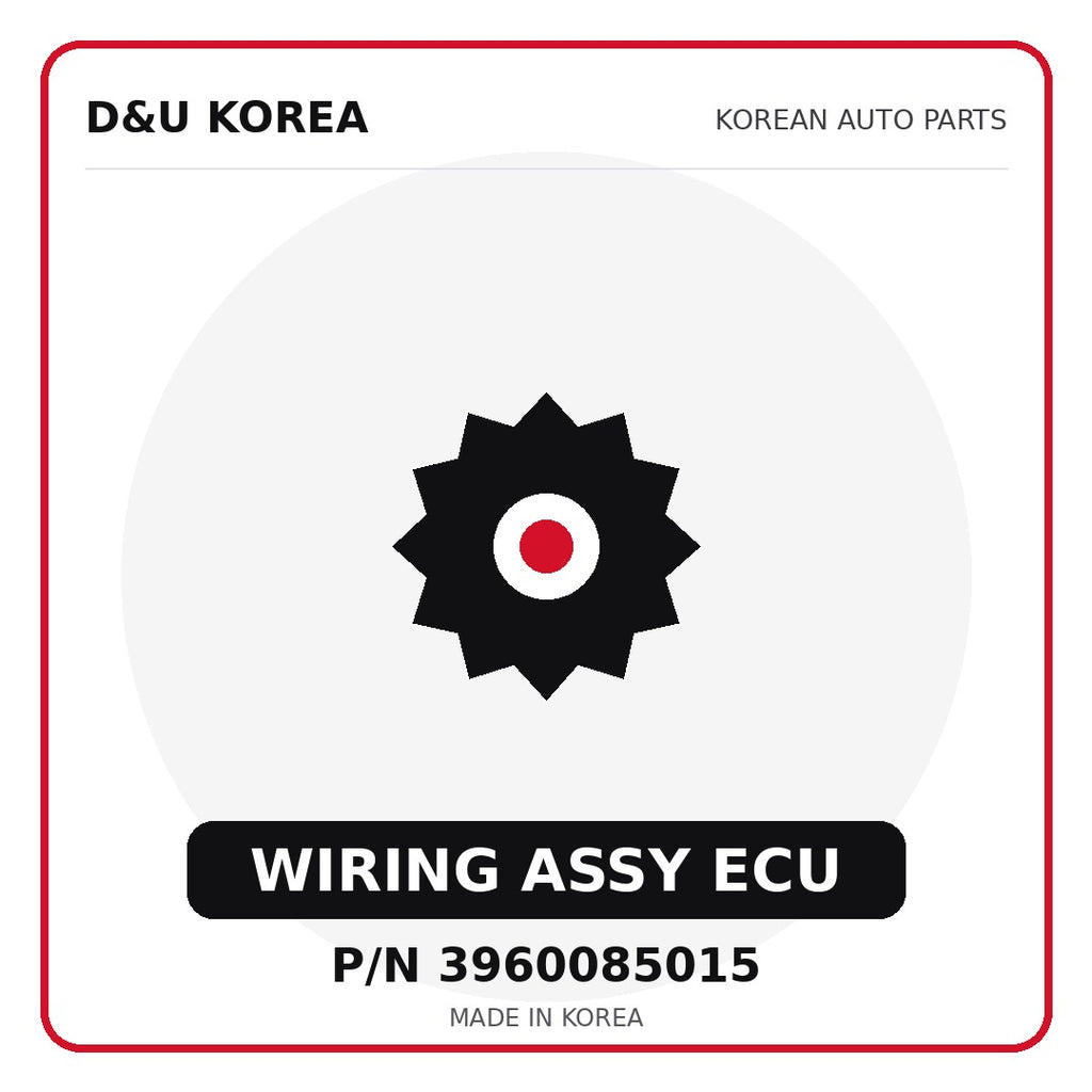 Genuine Mobis WIRING ASSY ECU 3960085015 - Korean auto parts from D&U Korea