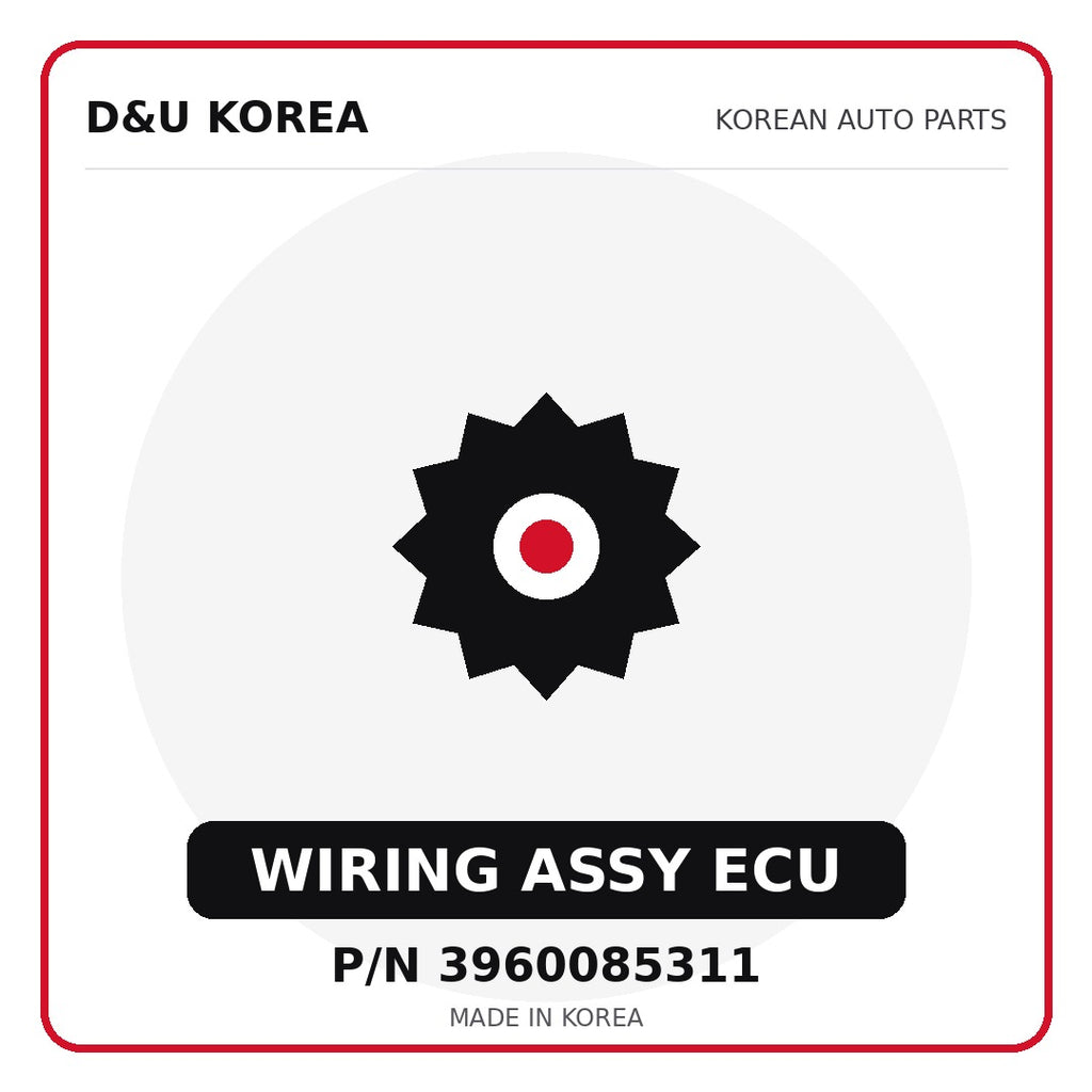 Genuine Mobis WIRING ASSY ECU 3960085311 - Korean auto parts from D&U Korea