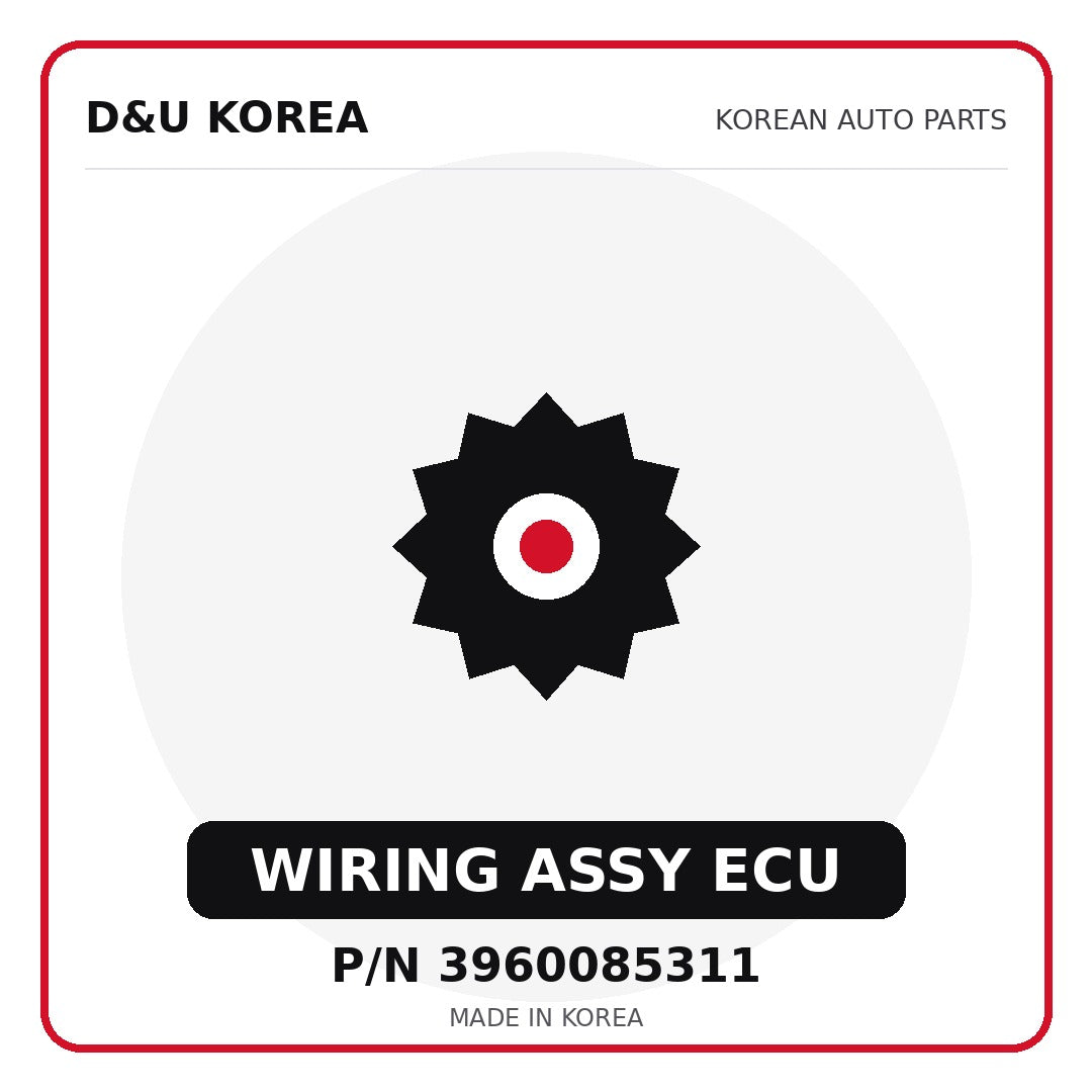 Genuine Mobis WIRING ASSY ECU 3960085311 - Korean auto parts from D&U Korea