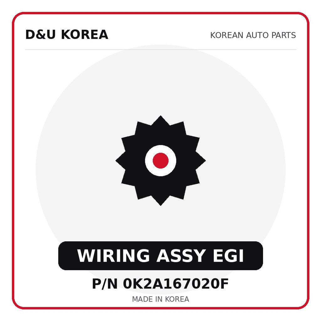 Genuine Mobis WIRING ASSY EGI 0K2A167020F - Korean auto parts from D&U Korea