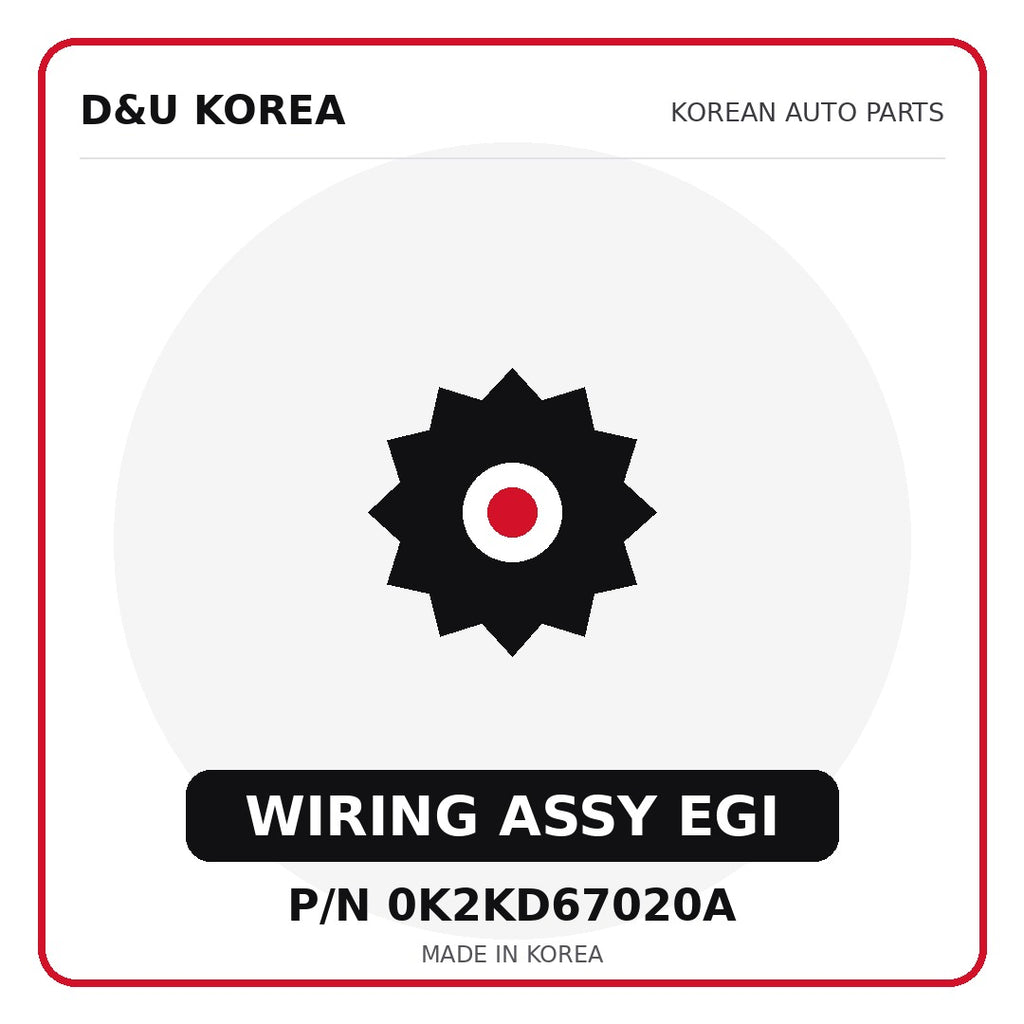 Genuine Mobis WIRING ASSY EGI 0K2KD67020A for Korean vehicles | D&U Korea