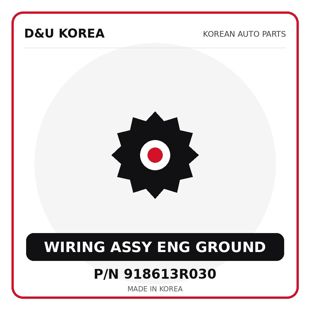 Genuine Mobis WIRING ASSY ENG GROUND 918613R030 for Korean vehicles | D&U Korea