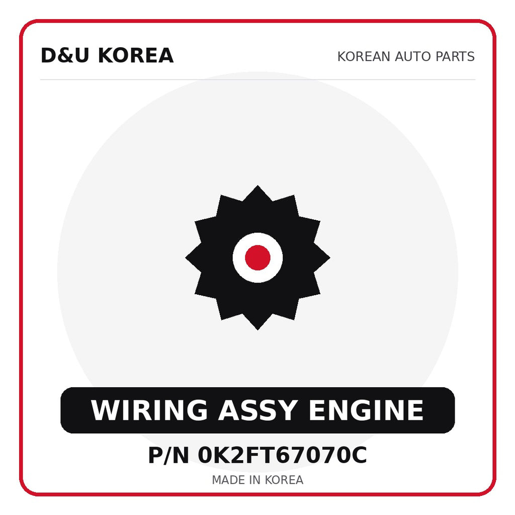 Genuine Mobis WIRING ASSY ENGINE 0K2FT67070C - Korean auto parts from D&U Korea