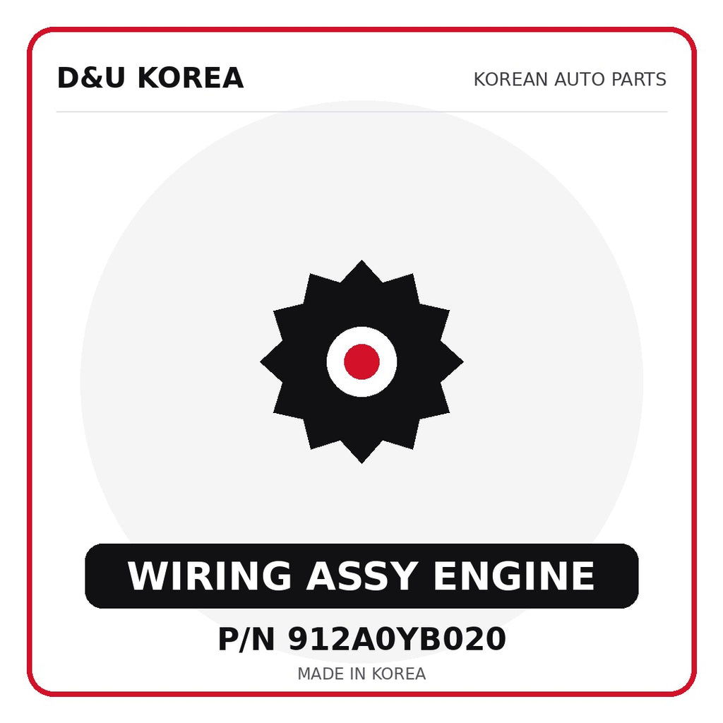 Genuine Mobis WIRING ASSY ENGINE 912A0YB020 for Korean vehicles | D&U Korea