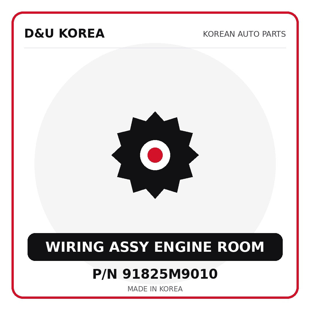 Genuine Mobis WIRING ASSY ENGINE ROOM 91825M9010 for Korean vehicles | D&U Korea