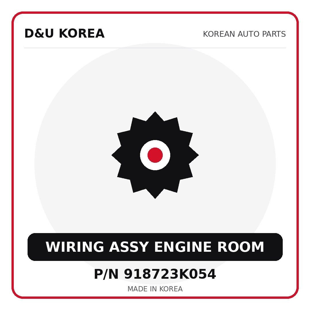 Genuine Mobis WIRING ASSY ENGINE ROOM 918723K054 for Korean vehicles | D&U Korea