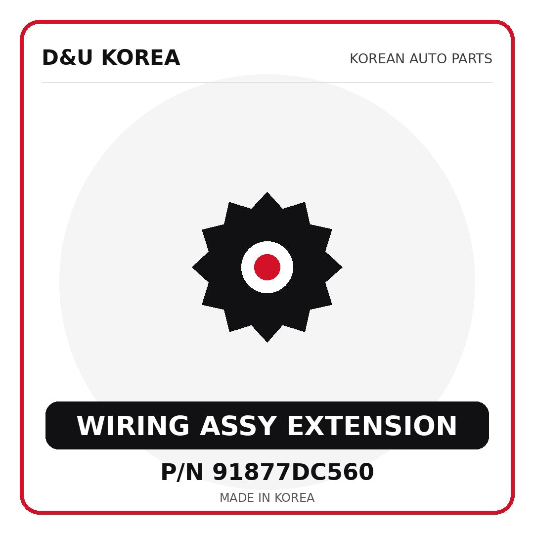 Genuine Mobis WIRING ASSY EXTENSION 91877DC560 for Korean vehicles | D&U Korea