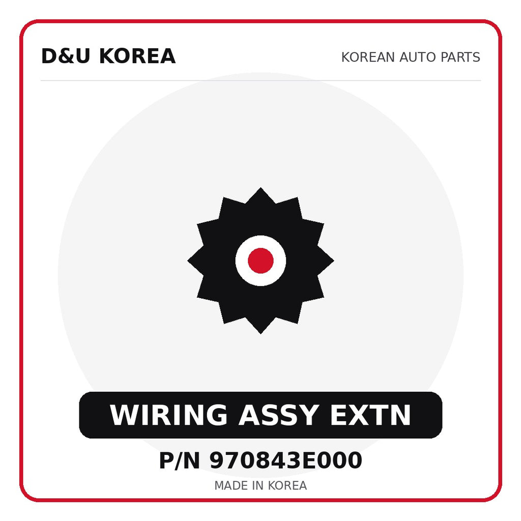 Genuine Mobis WIRING ASSY EXTN 970843E000 for Korean vehicles | D&U Korea