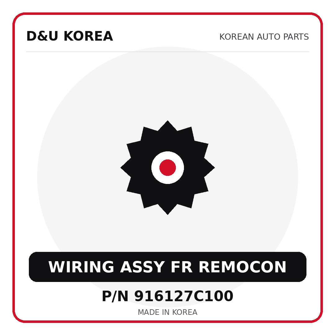 Genuine Mobis WIRING ASSY FR REMOCON 916127C100 for Korean vehicles | D&U Korea
