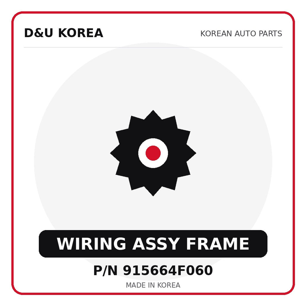 Genuine Mobis WIRING ASSY FRAME 915664F060 for Korean vehicles | D&U Korea