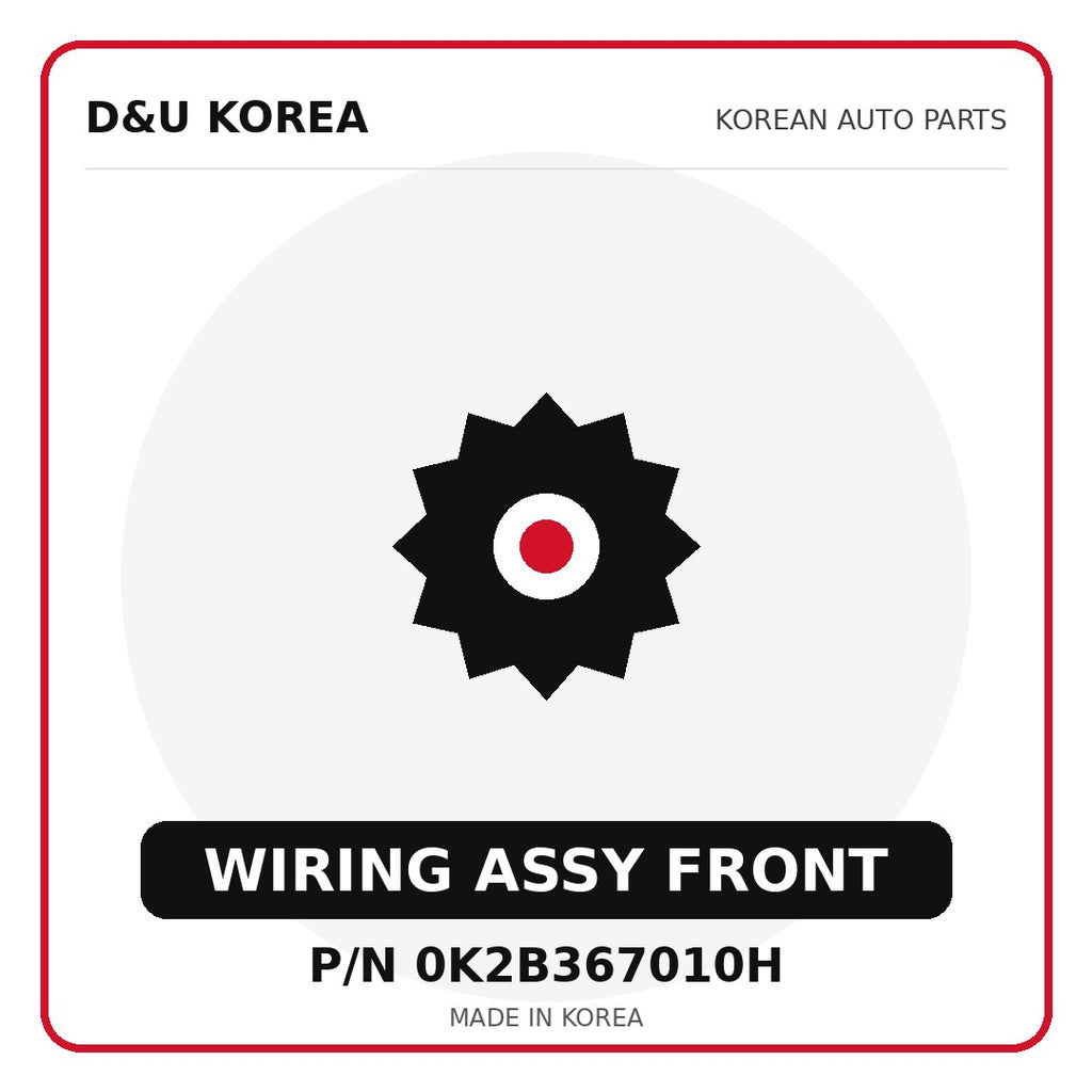 Genuine Mobis WIRING ASSY FRONT 0K2B367010H - Korean auto parts from D&U Korea