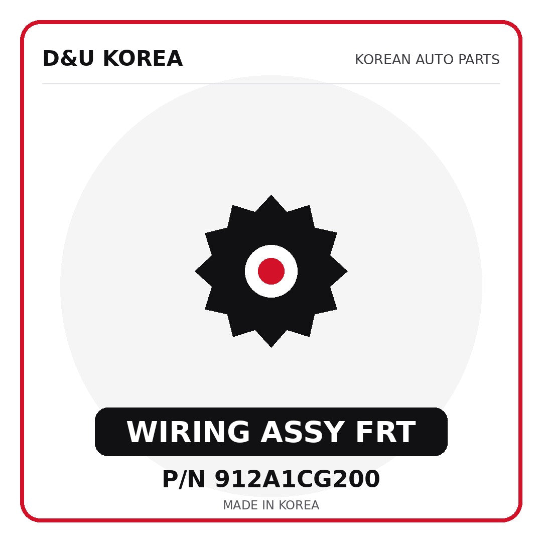Genuine Mobis WIRING ASSY FRT 912A1CG200 for Korean vehicles | D&U Korea