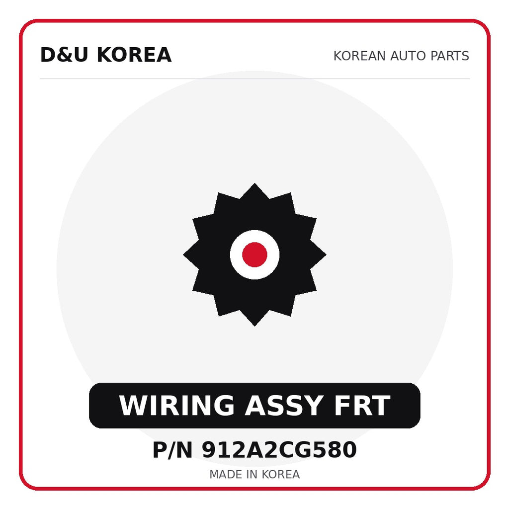 Genuine Mobis WIRING ASSY FRT 912A2CG580 for Korean vehicles | D&U Korea