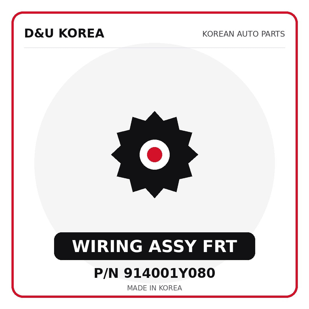 Genuine Mobis WIRING ASSY FRT 914001Y080 for Korean vehicles | D&U Korea