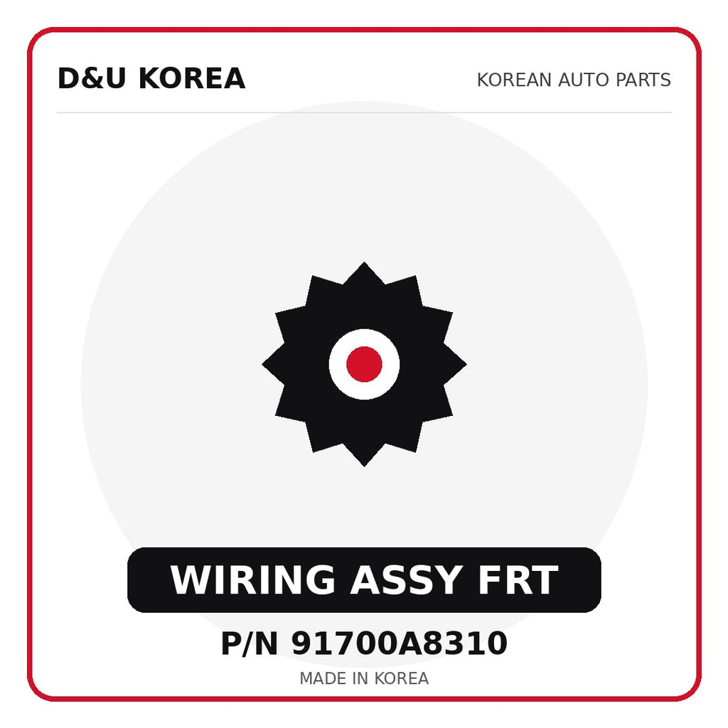 Genuine Mobis WIRING ASSY FRT 91700A8310 for Korean vehicles | D&U Korea