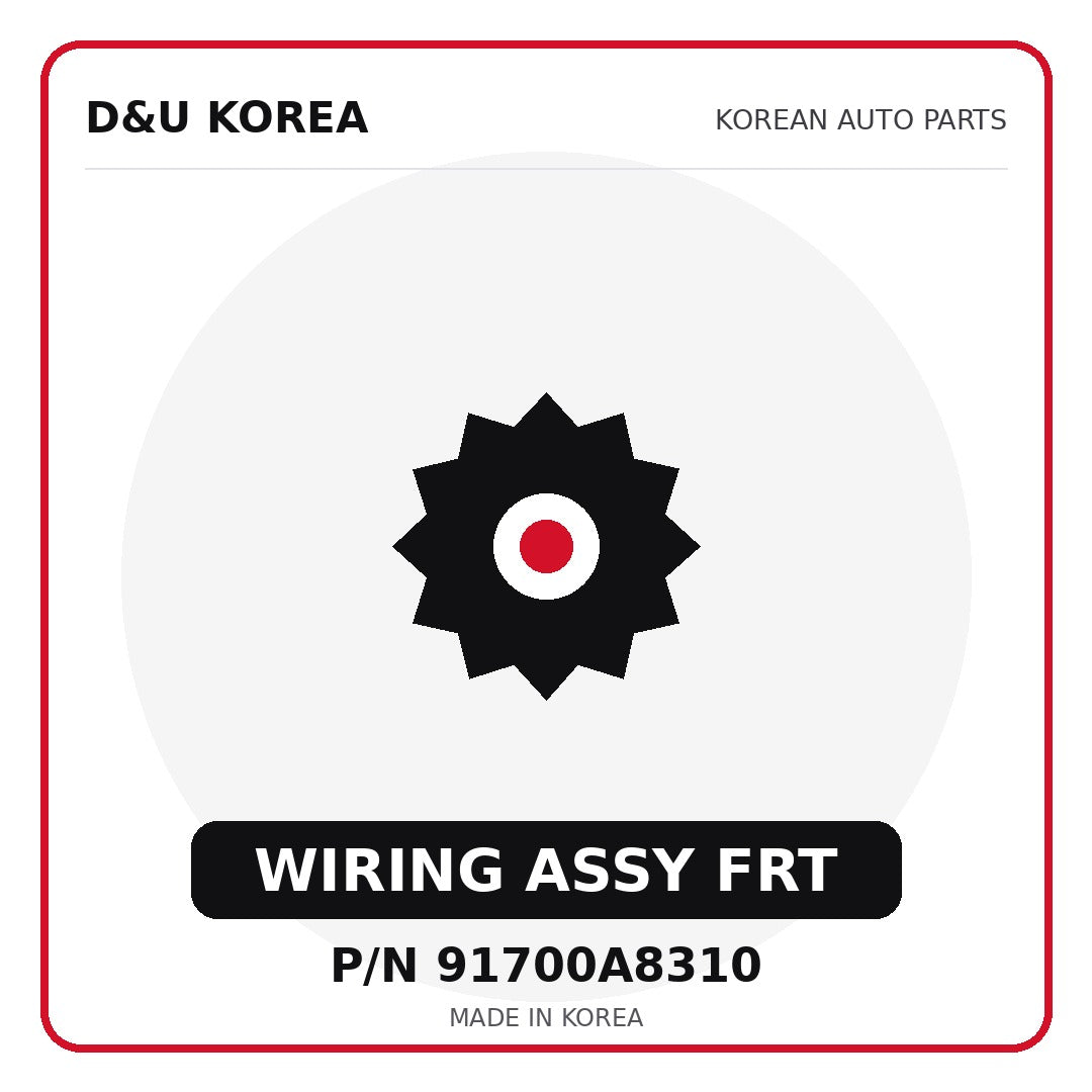 Genuine Mobis WIRING ASSY FRT 91700A8310 for Korean vehicles | D&U Korea