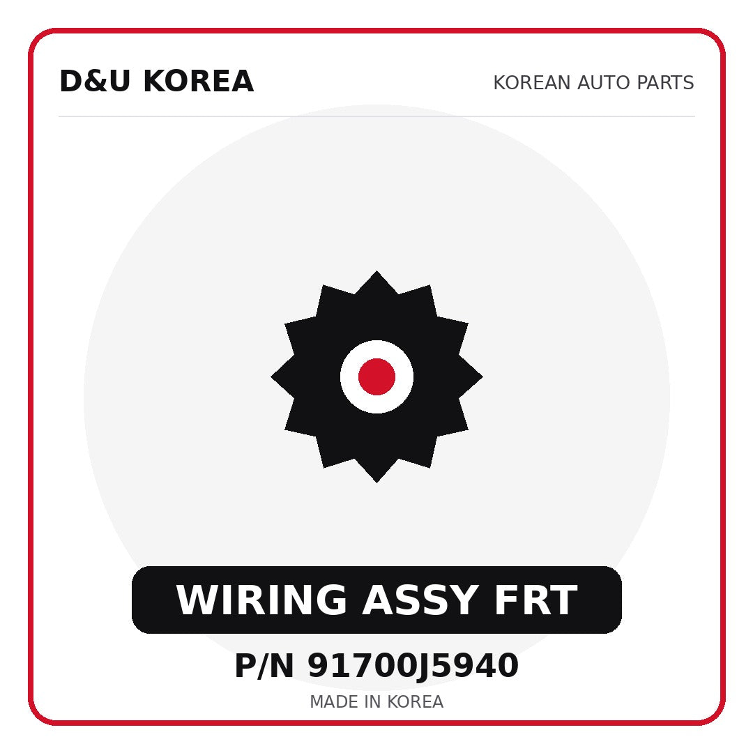 Genuine Mobis WIRING ASSY FRT 91700J5940 for Korean vehicles | D&U Korea