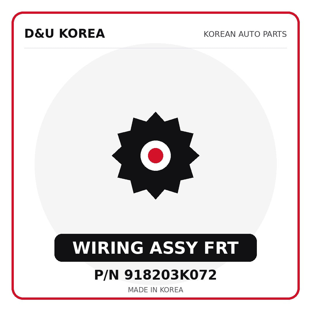 Genuine Mobis WIRING ASSY FRT 918203K072 for Korean vehicles | D&U Korea