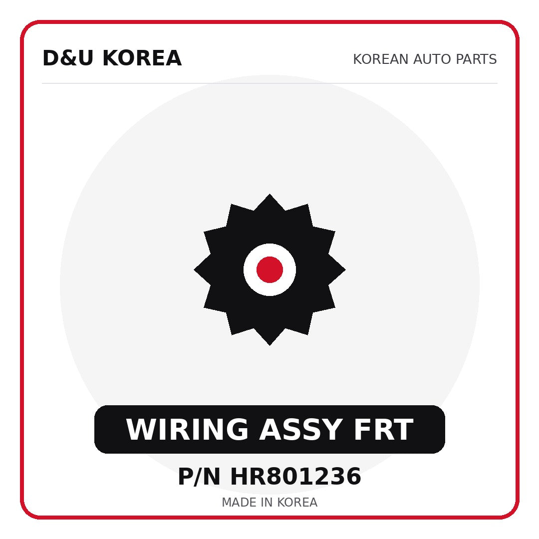 Genuine Mobis WIRING ASSY FRT HR801236 for Korean vehicles | D&U Korea