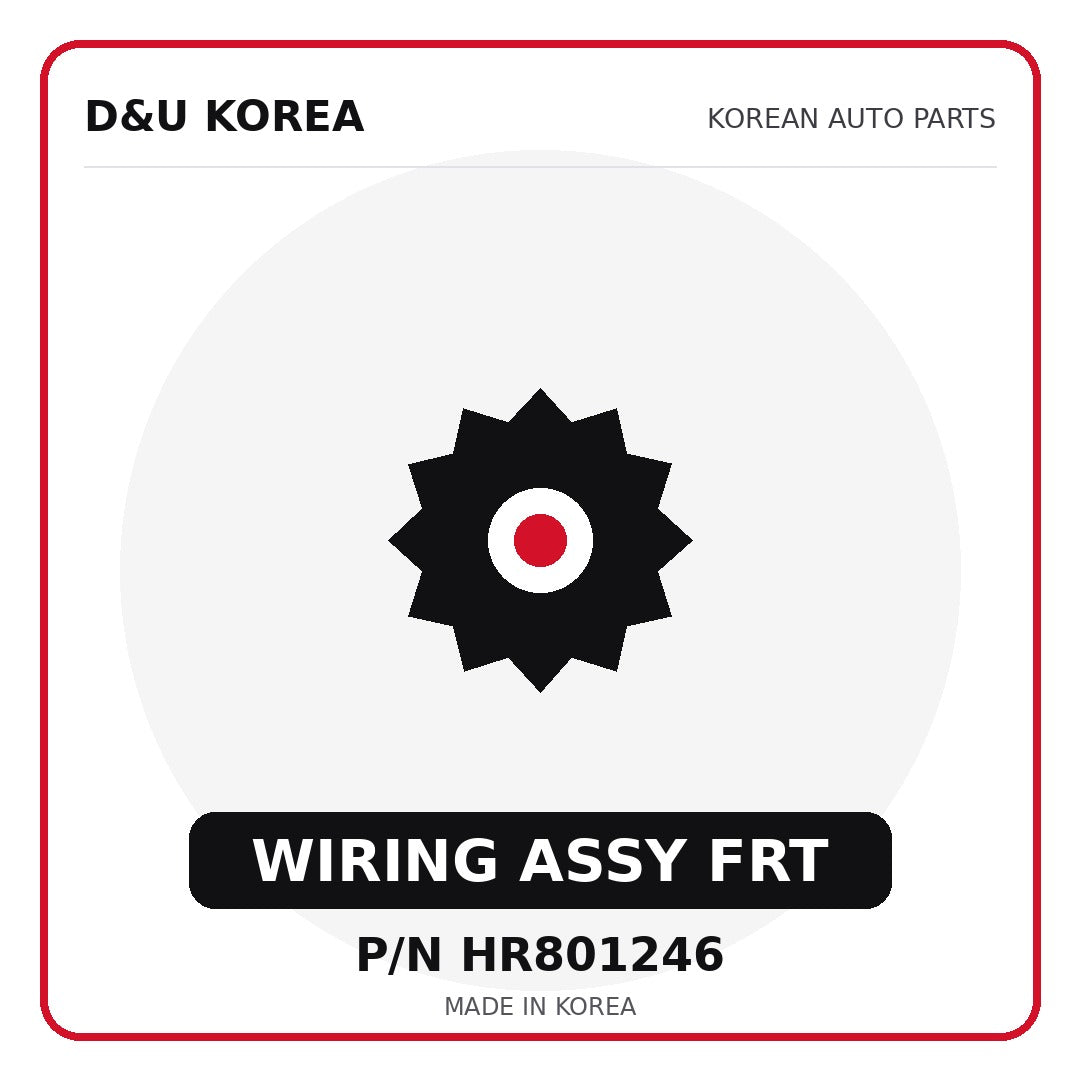 Genuine Mobis WIRING ASSY FRT HR801246 for Korean vehicles | D&U Korea