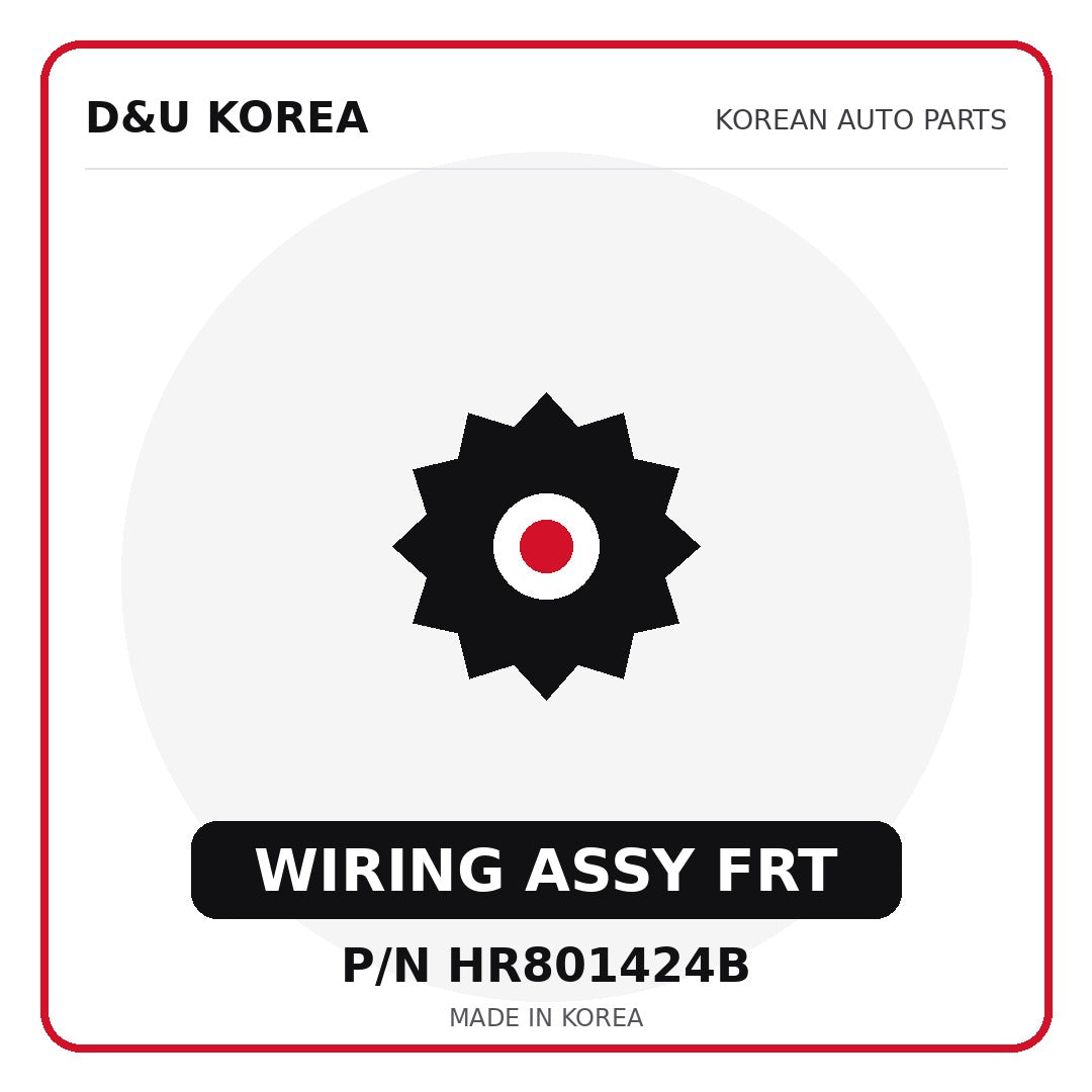 Genuine Mobis WIRING ASSY FRT HR801424B for Korean vehicles | D&U Korea