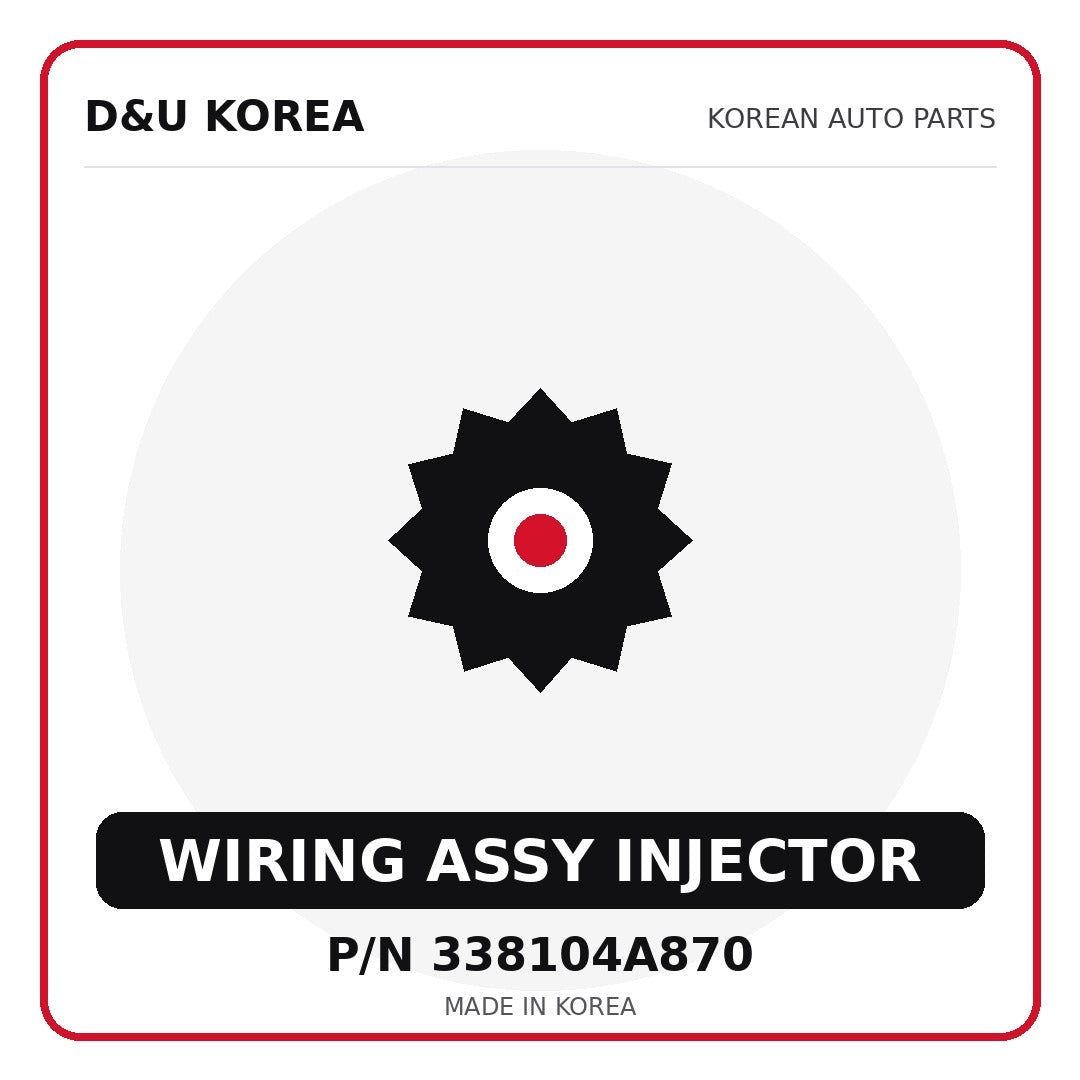 Genuine Mobis WIRING ASSY INJECTOR 338104A870 - Korean auto parts from D&U Korea