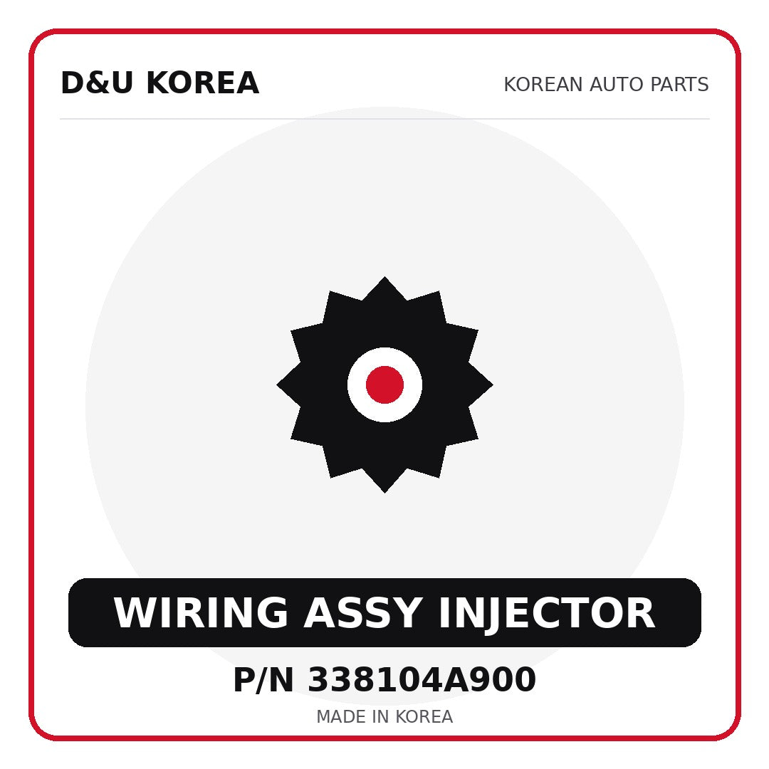Genuine Mobis WIRING ASSY INJECTOR 338104A900 - Korean auto parts from D&U Korea