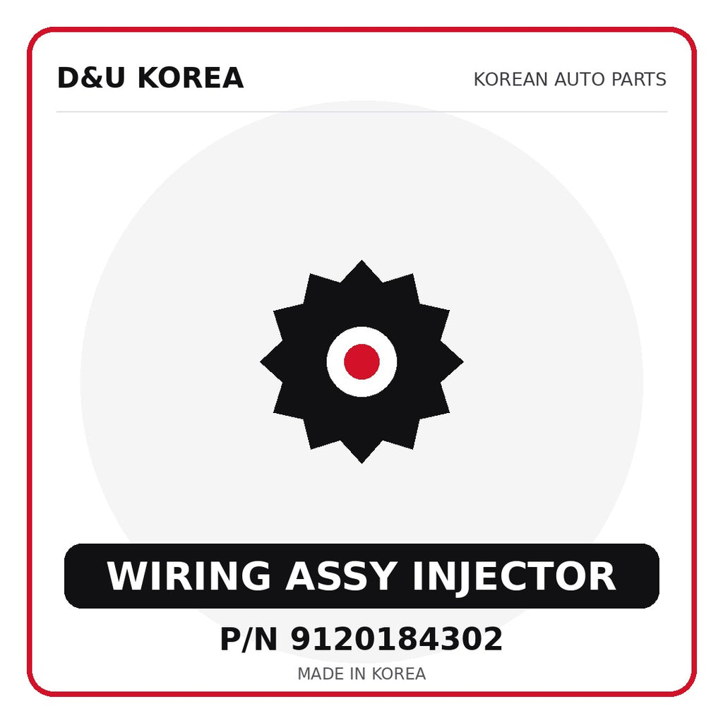 Genuine Mobis WIRING ASSY INJECTOR 9120184302 for Korean vehicles | D&U Korea