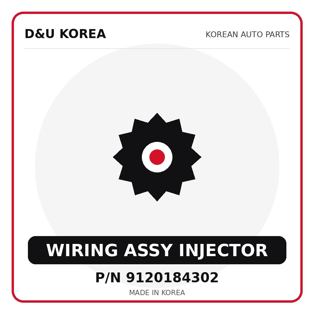Genuine Mobis WIRING ASSY INJECTOR 9120184302 for Korean vehicles | D&U Korea