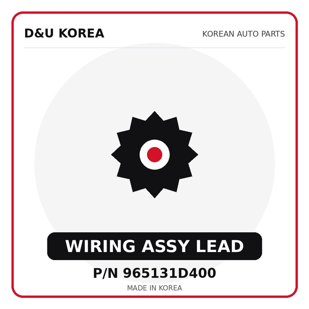 Genuine Mobis WIRING ASSY LEAD 965131D400 for Korean vehicles | D&U Korea