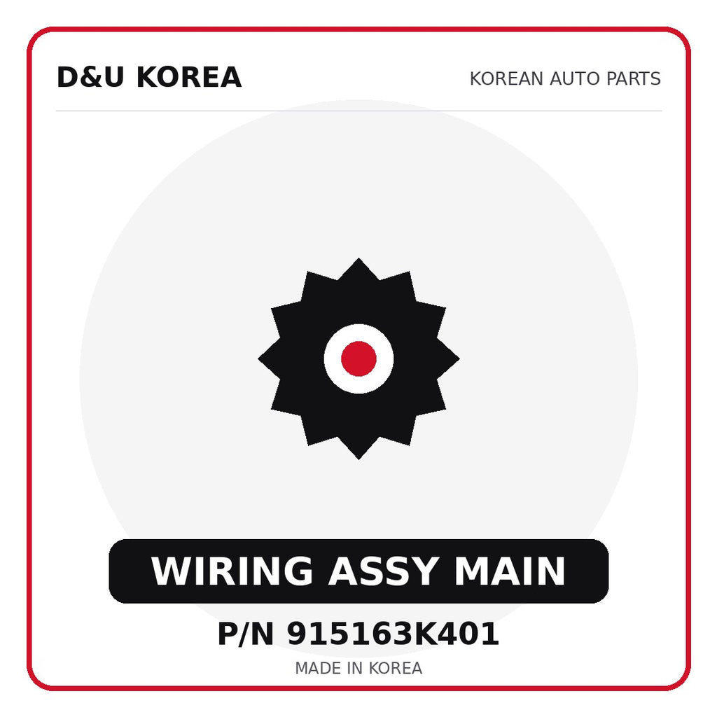 Genuine Mobis WIRING ASSY MAIN 915163K401 for Korean vehicles | D&U Korea