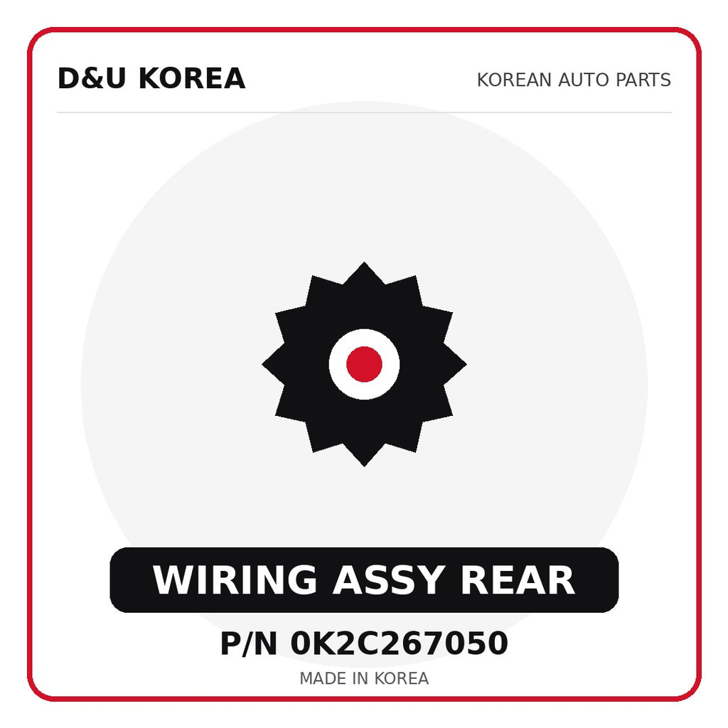 Genuine Mobis WIRING ASSY REAR 0K2C267050 - Korean auto parts from D&U Korea