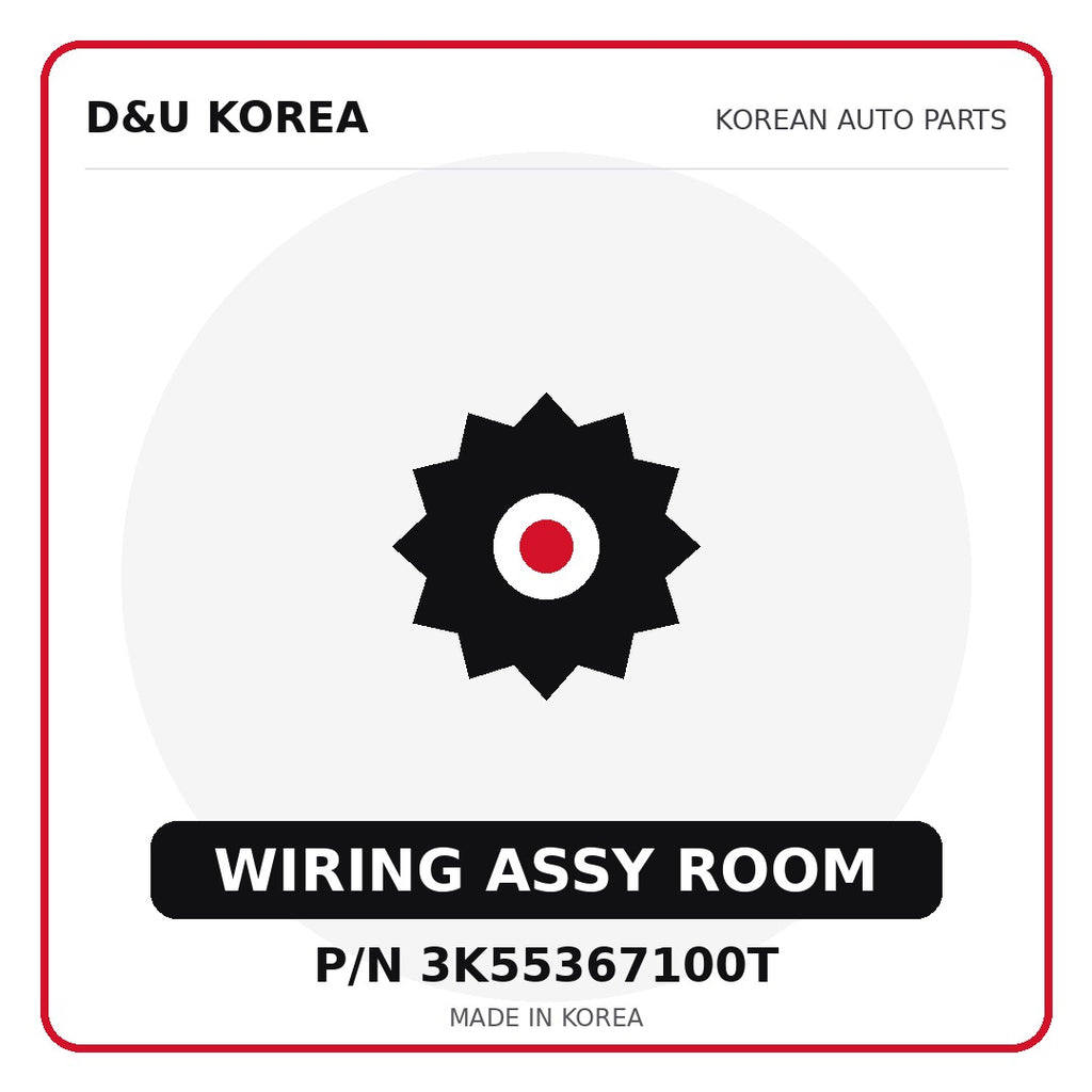 Genuine Mobis WIRING ASSY ROOM 3K55367100T - Korean auto parts from D&U Korea