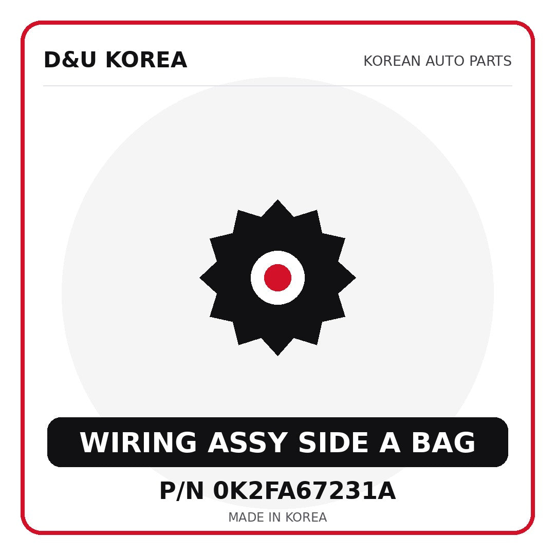 Genuine Mobis WIRING ASSY SIDE A BAG 0K2FA67231A for Korean vehicles | D&U Korea