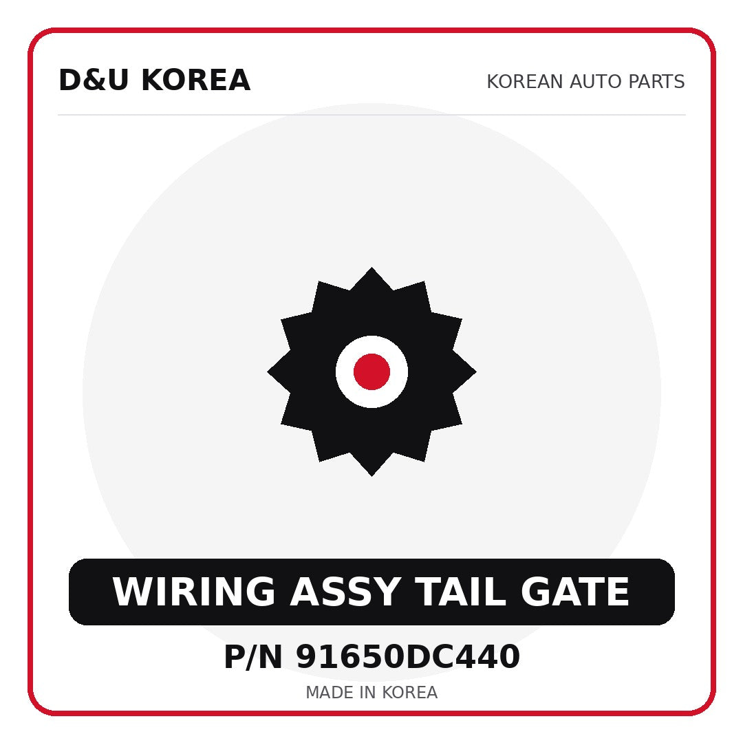 Genuine Mobis WIRING ASSY TAIL GATE 91650DC440 for Korean vehicles | D&U Korea