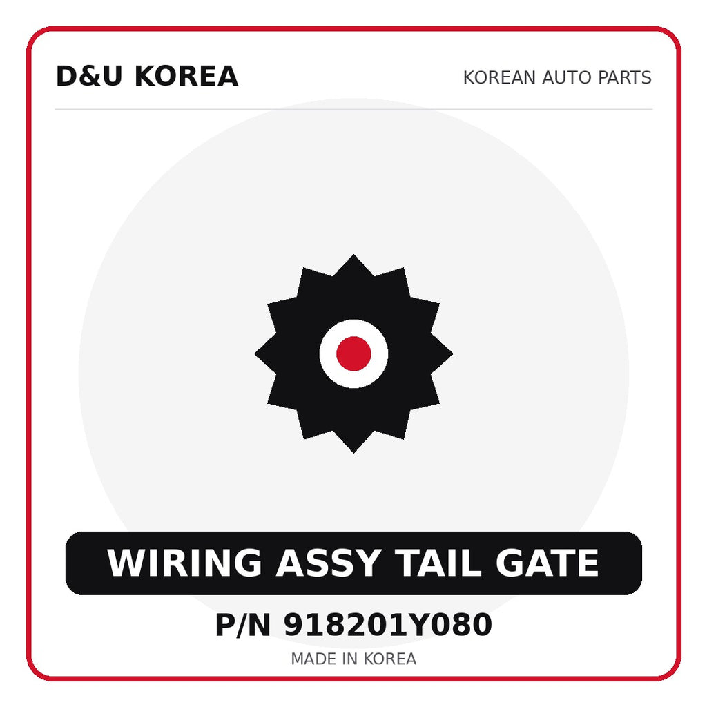 Genuine Mobis WIRING ASSY TAIL GATE 918201Y080 for Korean vehicles | D&U Korea